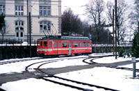 Aus Altstätten kommt der Zahnradtriebwagen ABDeh 4/4 Nr.6 in Gais an