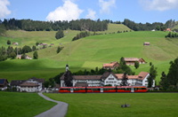 ABe 4/12 vor dem Kloster Leiden Christi bei Jakobsbad