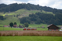 ABe 4/12 vor Gonten bei einem Feld