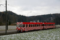 Be 4/4 Nr. 17 beim Haltepunkt Lüdem