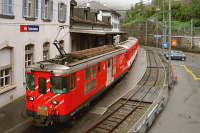 Deh 4/4 Nr. 54 steht in Göschenen