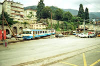 BDe 4/4 Nr. 5002 fährt in Montreux ein