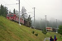 Ge 4/4 I Nr. 605 mit einem Güterzug Preda
