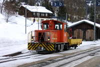 Tmf 88 kommt eben aus Richtung Preda in Bergün an
