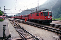 Unser Zug nach der Ankunft in Disentis/Mustér