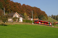 BDeh 3/6 Nummer 25 am Bahnhof Schwendi