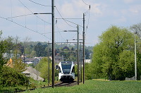 Ein Frontschuss auf GTW 2/6 Nr. 724 bei Bottighofen