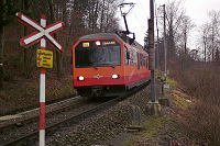 Auf Talfahrt kurz vor der Ausweichstation