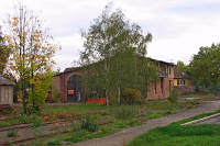 Der Lokschuppen ist noch erhalten.