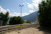 Blick vom Wasserturm zu beiden Strahlen des Wendesterns