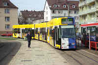 GT8D-MNZ Nr. 257 in der Wendeschleife der Endhaltestelle Hornusstrasse