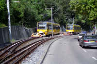 Die Ausweich-Haltestelle Wielandshöhe