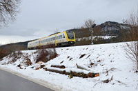 612 111 am Vorsignal vom Bahnhof Laufen