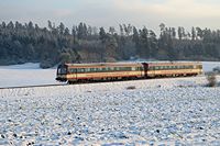 VT 43 und 41 beim ehemaligen Bahnhof Hart