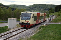 VT 217 auf einem Bahnübergang