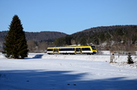 622 313 in verschneiter Landschaft bei Gauselfingen