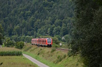 Als RB 22481 ist ein 612er von Horb nach Tübingen unterwegs.