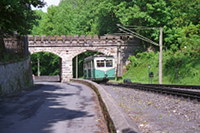 Einfahrt in die Ausweichstation Schloss Drachenburg
