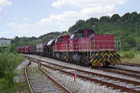 Zug 1 an der Verladeanlage in Stetten bei Haigerloch.