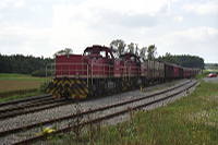 Zug 3 erreicht den ehemaligen Bahnhof Hart.